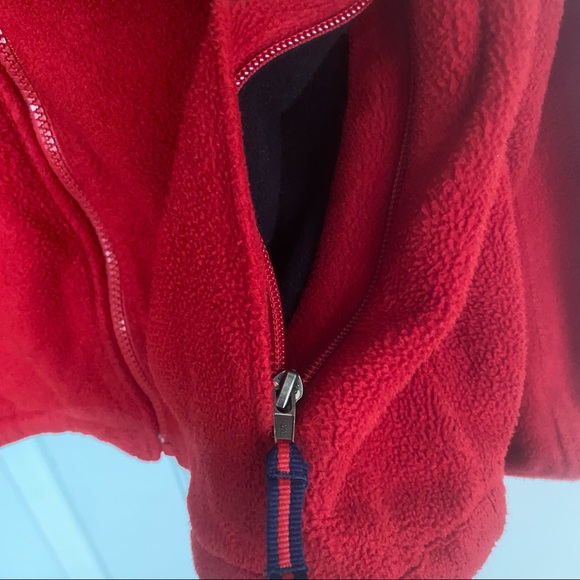 L.L Bean Red Full Zipper Cotton Fleece M - Picture 5 of 11